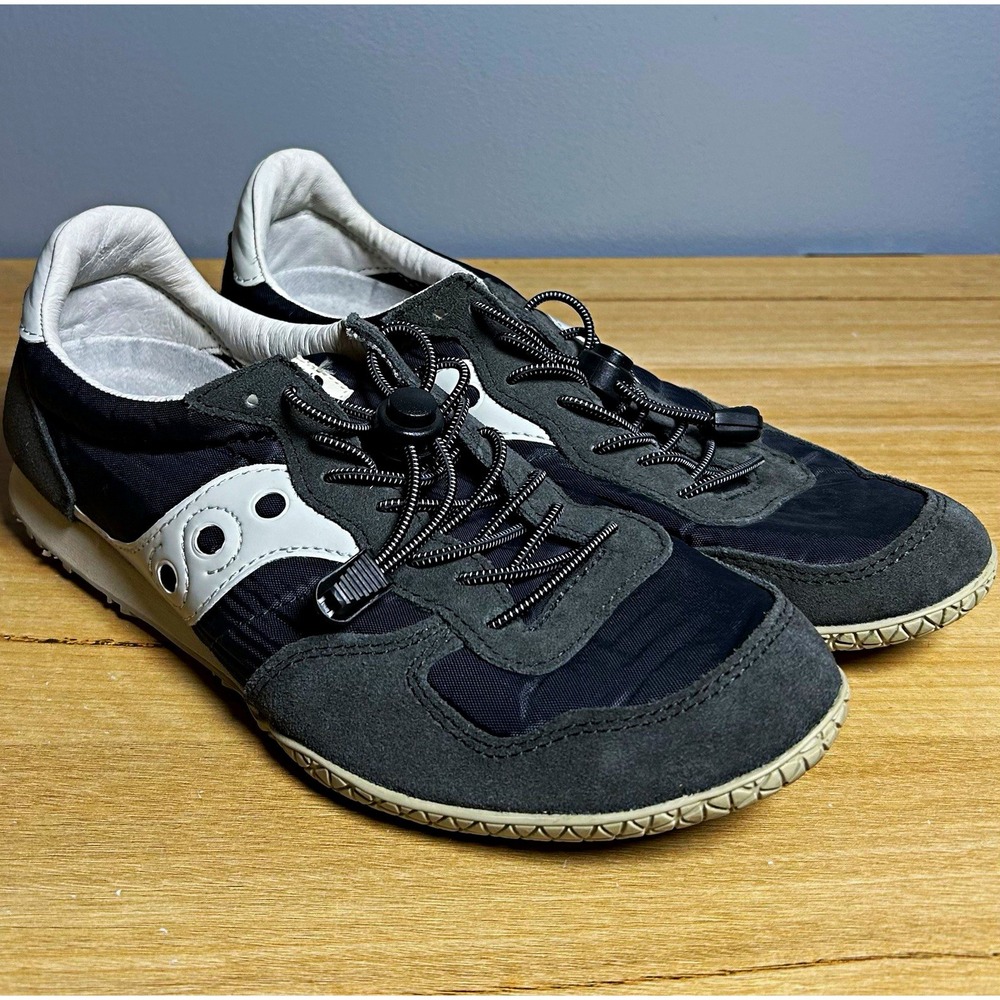 Saucony Black Gray White Low Top Lock Lace Toggle Colorblock Athletic Sneakers